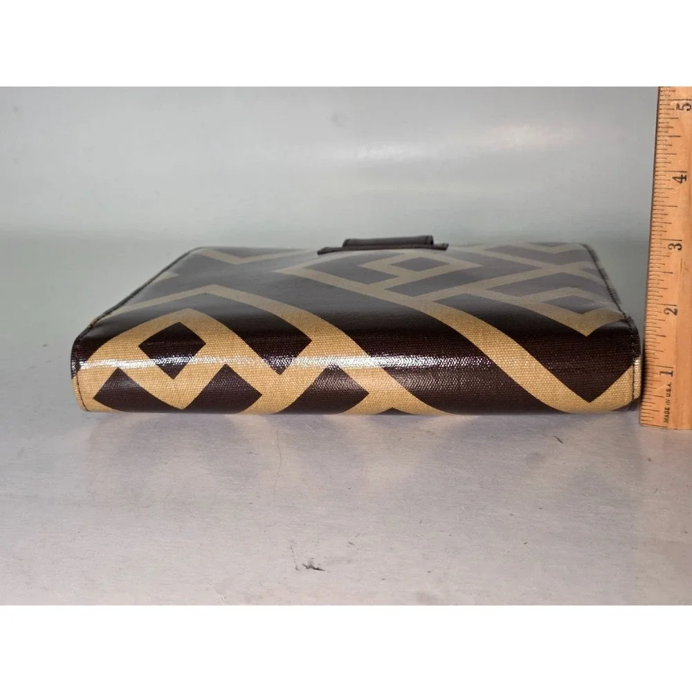 Franklin Covey Planner Organizer 7‎ Rings Binder Brown Tan Yellow Geometric Rare